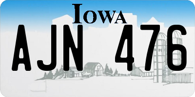 IA license plate AJN476