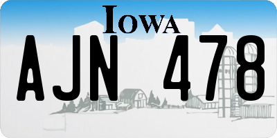 IA license plate AJN478
