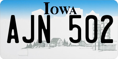 IA license plate AJN502