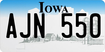 IA license plate AJN550