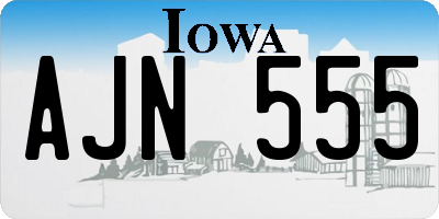 IA license plate AJN555
