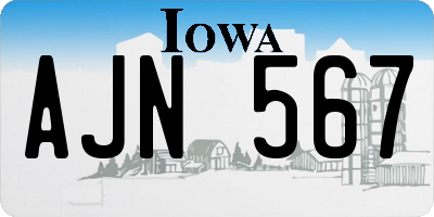 IA license plate AJN567