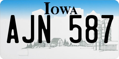 IA license plate AJN587