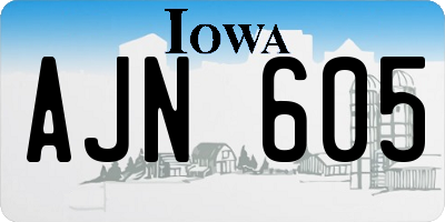 IA license plate AJN605