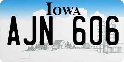 IA license plate AJN606