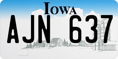 IA license plate AJN637