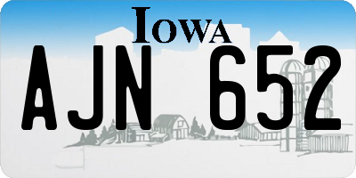 IA license plate AJN652