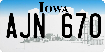 IA license plate AJN670