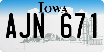 IA license plate AJN671