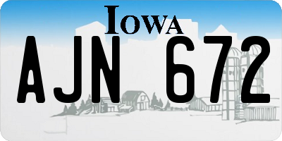 IA license plate AJN672