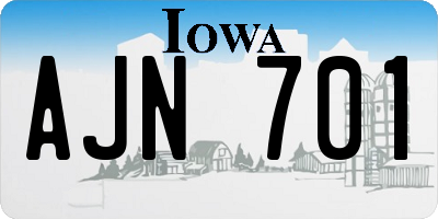 IA license plate AJN701