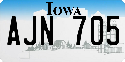 IA license plate AJN705