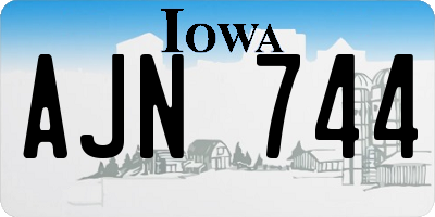 IA license plate AJN744