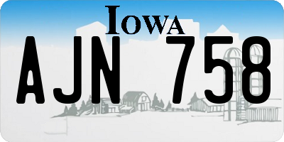 IA license plate AJN758