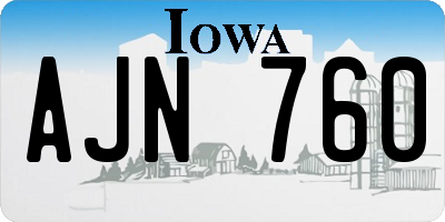 IA license plate AJN760