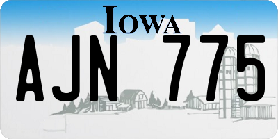 IA license plate AJN775