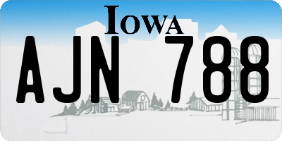 IA license plate AJN788