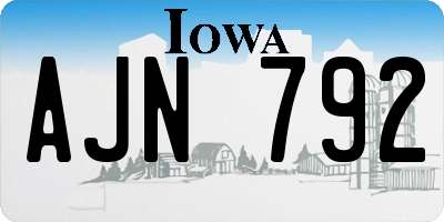 IA license plate AJN792