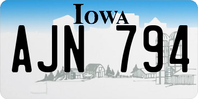 IA license plate AJN794