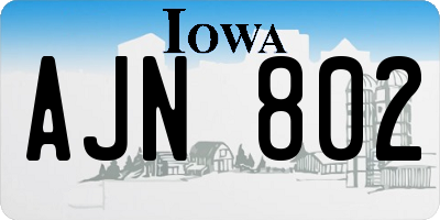 IA license plate AJN802