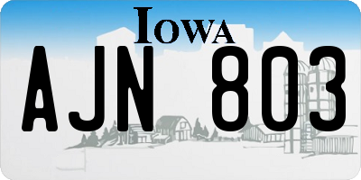 IA license plate AJN803