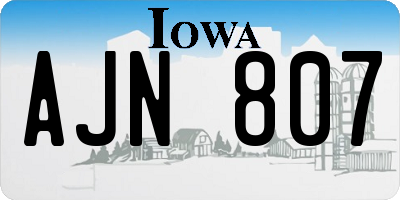 IA license plate AJN807