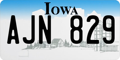 IA license plate AJN829