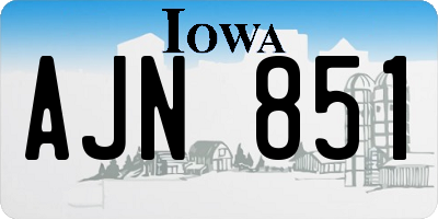 IA license plate AJN851