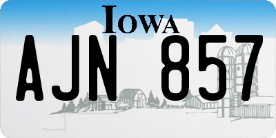 IA license plate AJN857