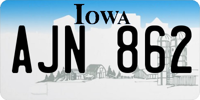 IA license plate AJN862