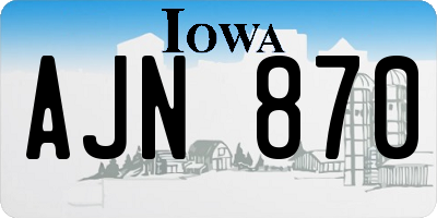 IA license plate AJN870