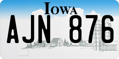 IA license plate AJN876
