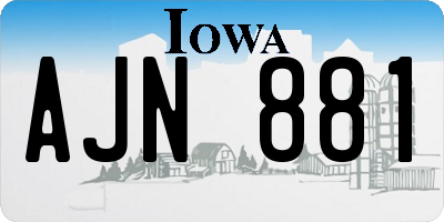 IA license plate AJN881
