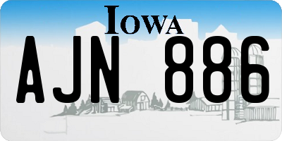 IA license plate AJN886