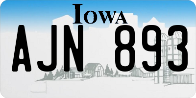 IA license plate AJN893