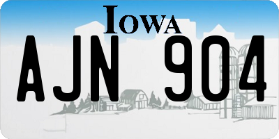 IA license plate AJN904