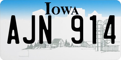 IA license plate AJN914