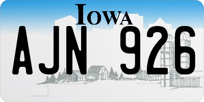 IA license plate AJN926