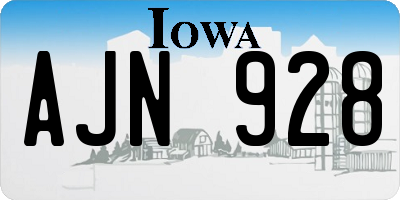 IA license plate AJN928