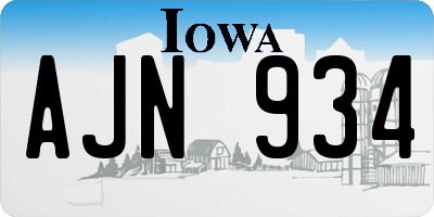 IA license plate AJN934