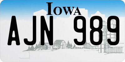 IA license plate AJN989