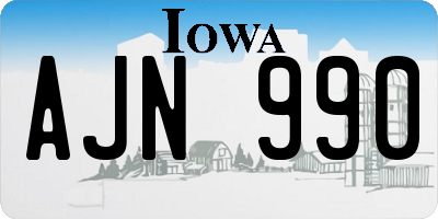 IA license plate AJN990