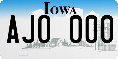 IA license plate AJO000