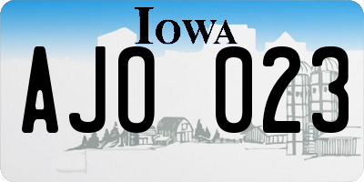 IA license plate AJO023