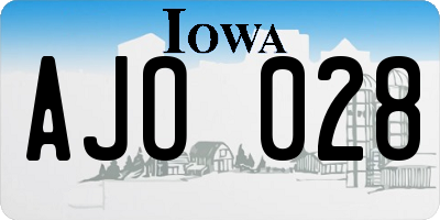 IA license plate AJO028