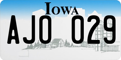 IA license plate AJO029
