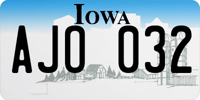 IA license plate AJO032