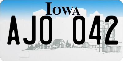 IA license plate AJO042