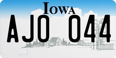 IA license plate AJO044