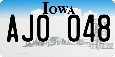 IA license plate AJO048